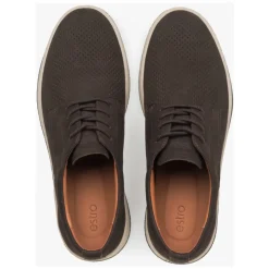 Men’s Dark Brown Derby Shoes in Genuine Velour Estro ER00119437