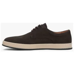 Men’s Dark Brown Derby Shoes in Genuine Velour Estro ER00119437