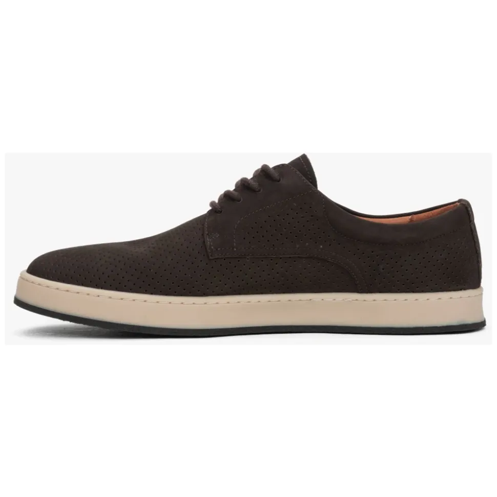 Men’s Dark Brown Derby Shoes in Genuine Velour Estro ER00119437