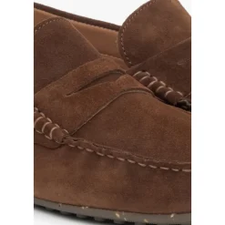 Men's Dark Brown Loafers made of Genuine Velour Estro ER00117605