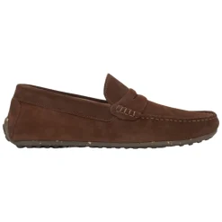 Men's Dark Brown Loafers made of Genuine Velour Estro ER00117605