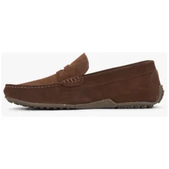 Men's Dark Brown Loafers made of Genuine Velour Estro ER00117605
