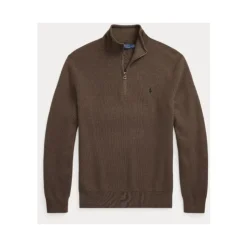 Mesh-Knit Cotton Quarter-Zip Jumper