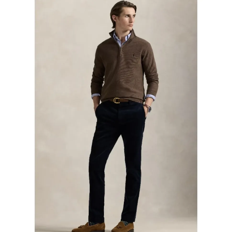 Mesh-Knit Cotton Quarter-Zip Jumper