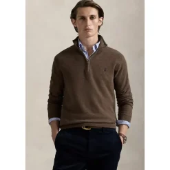 Mesh-Knit Cotton Quarter-Zip Jumper