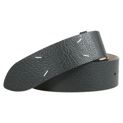 Metallic Leather Belt with Four Stitches