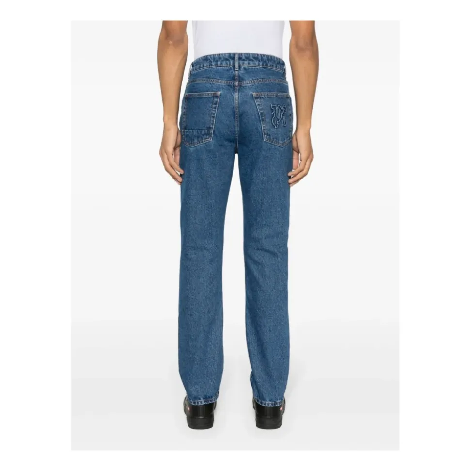Monogram Straight-Leg Denim Jeans