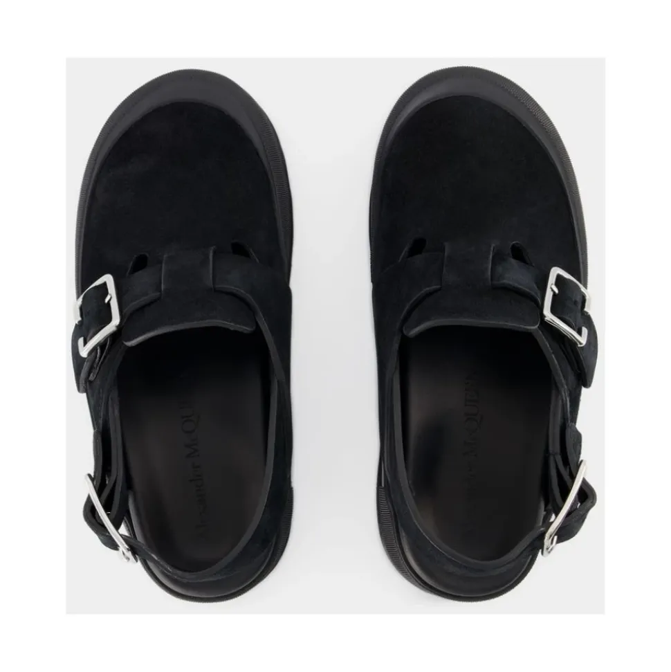 Mount Slick Sandals - Black/Silver Leather