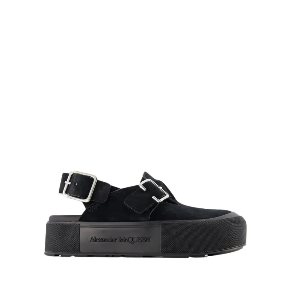 Mount Slick Sandals - Black/Silver Leather