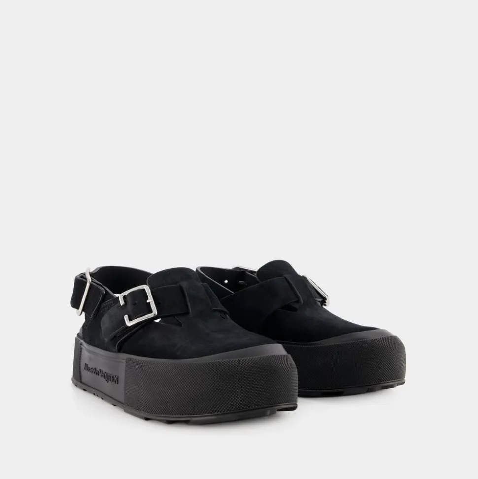 Mount Slick Sandals - Black/Silver Leather