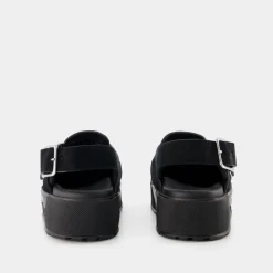 Mount Slick Sandals - Black/Silver Leather