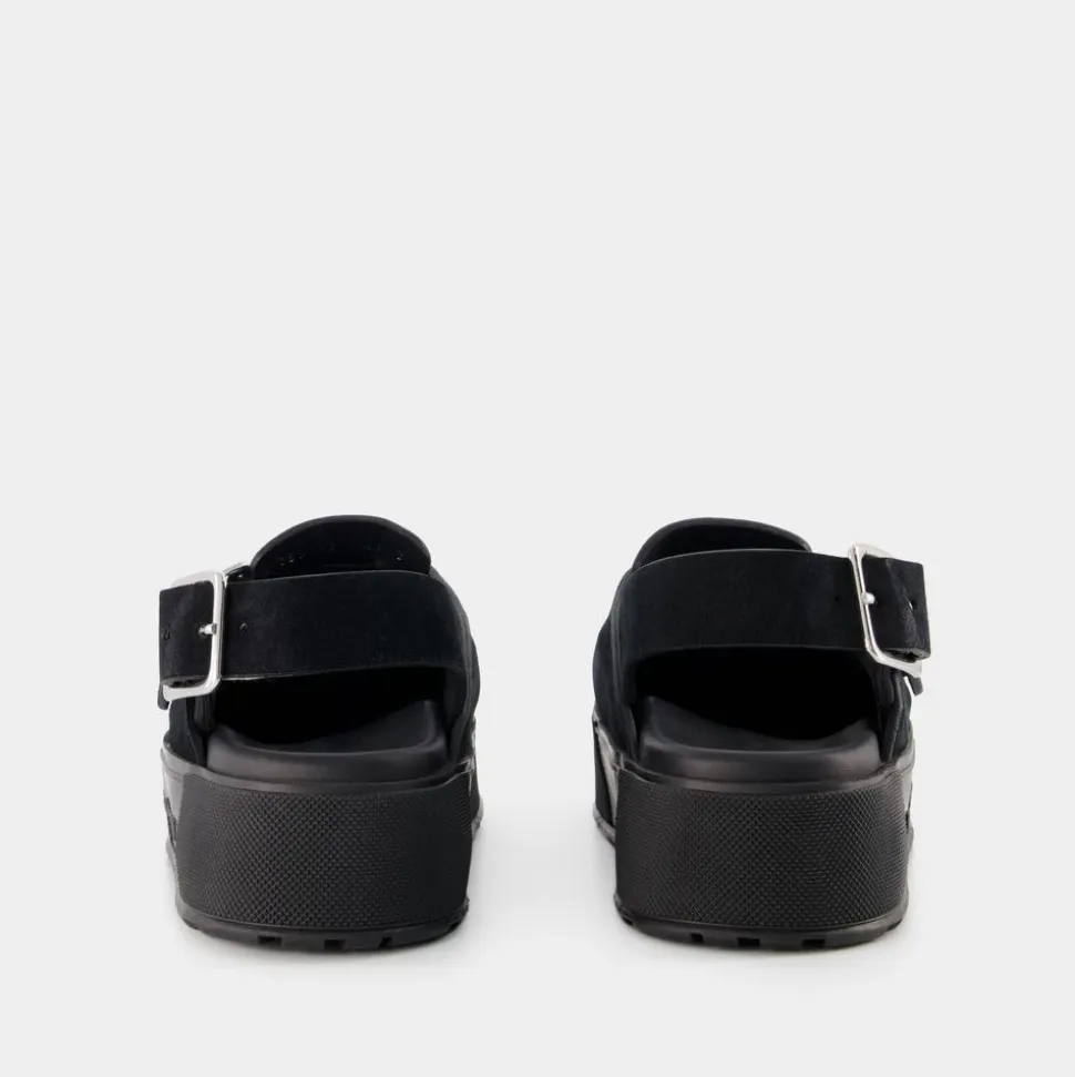 Mount Slick Sandals - Black/Silver Leather