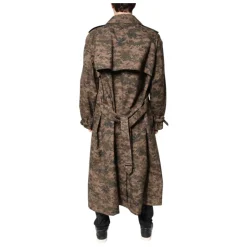 Multicolor Camouflage Trenchcoat Jacket