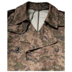 Multicolor Camouflage Trenchcoat Jacket