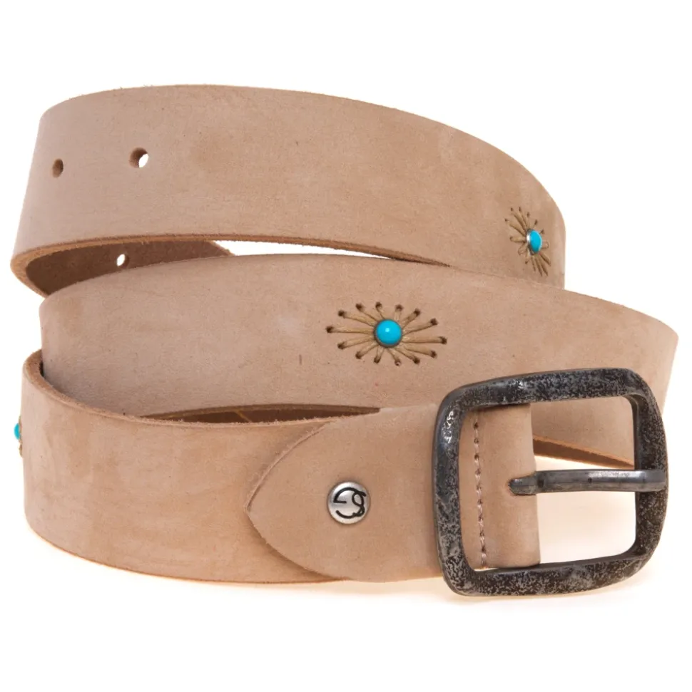 Nabuck Belt with Turquoise Detail