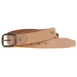 Nabuck Belt with Turquoise Detail
