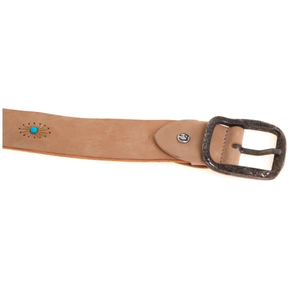 Nabuck Belt with Turquoise Detail