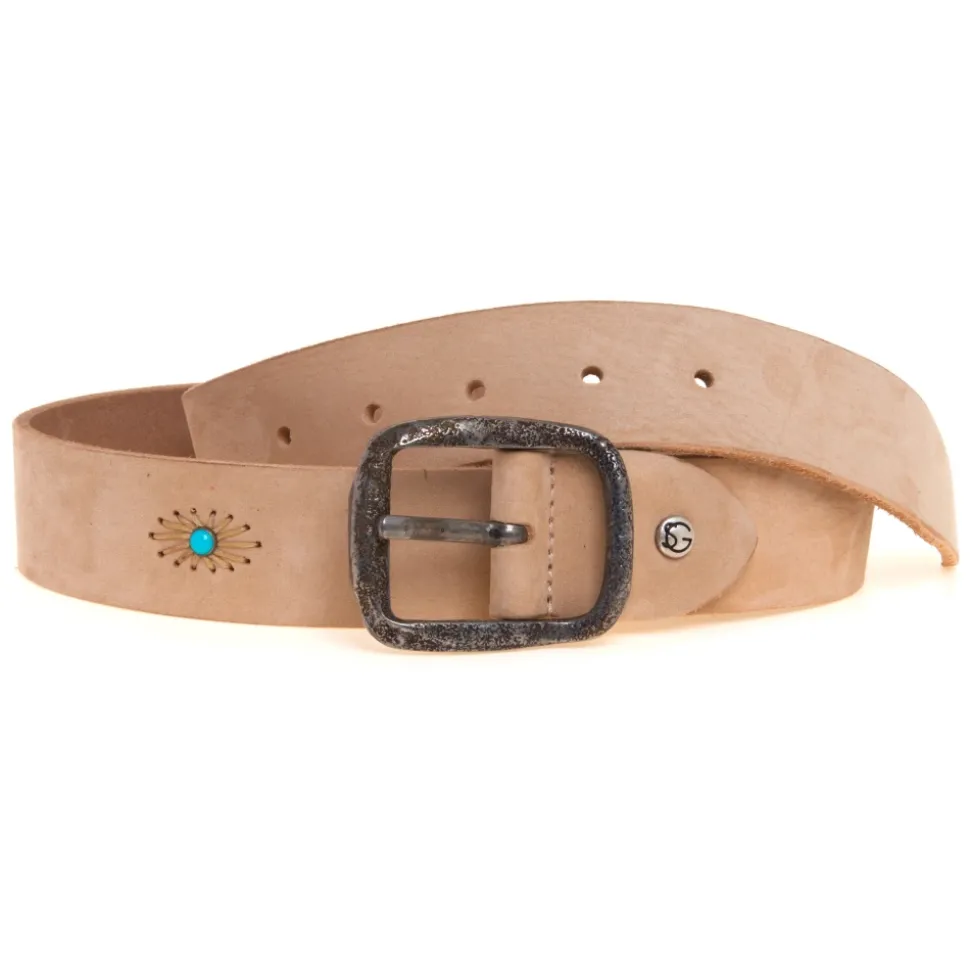 Nabuck Belt with Turquoise Detail