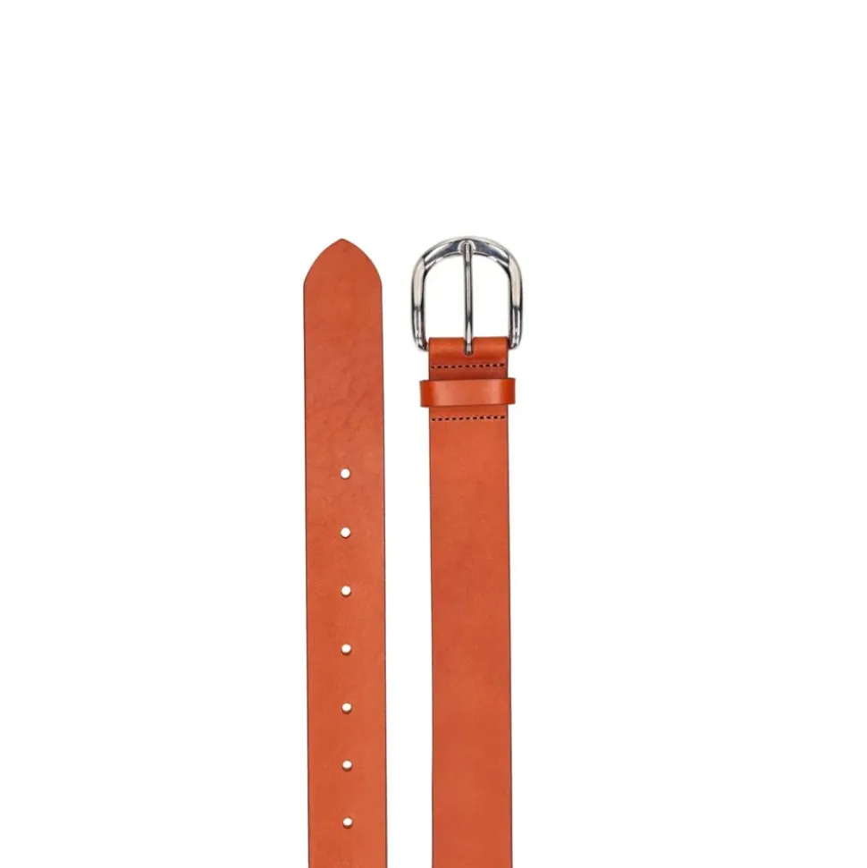Natural Leather Belt with Logo
