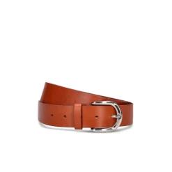Natural Leather Belt with Logo