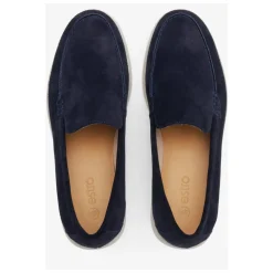 Navy Blue Velour Loafers