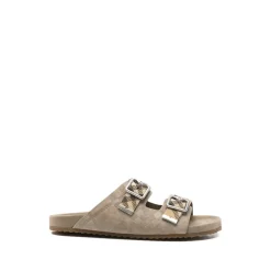 Neutrals Buckle Straps Flat Sole