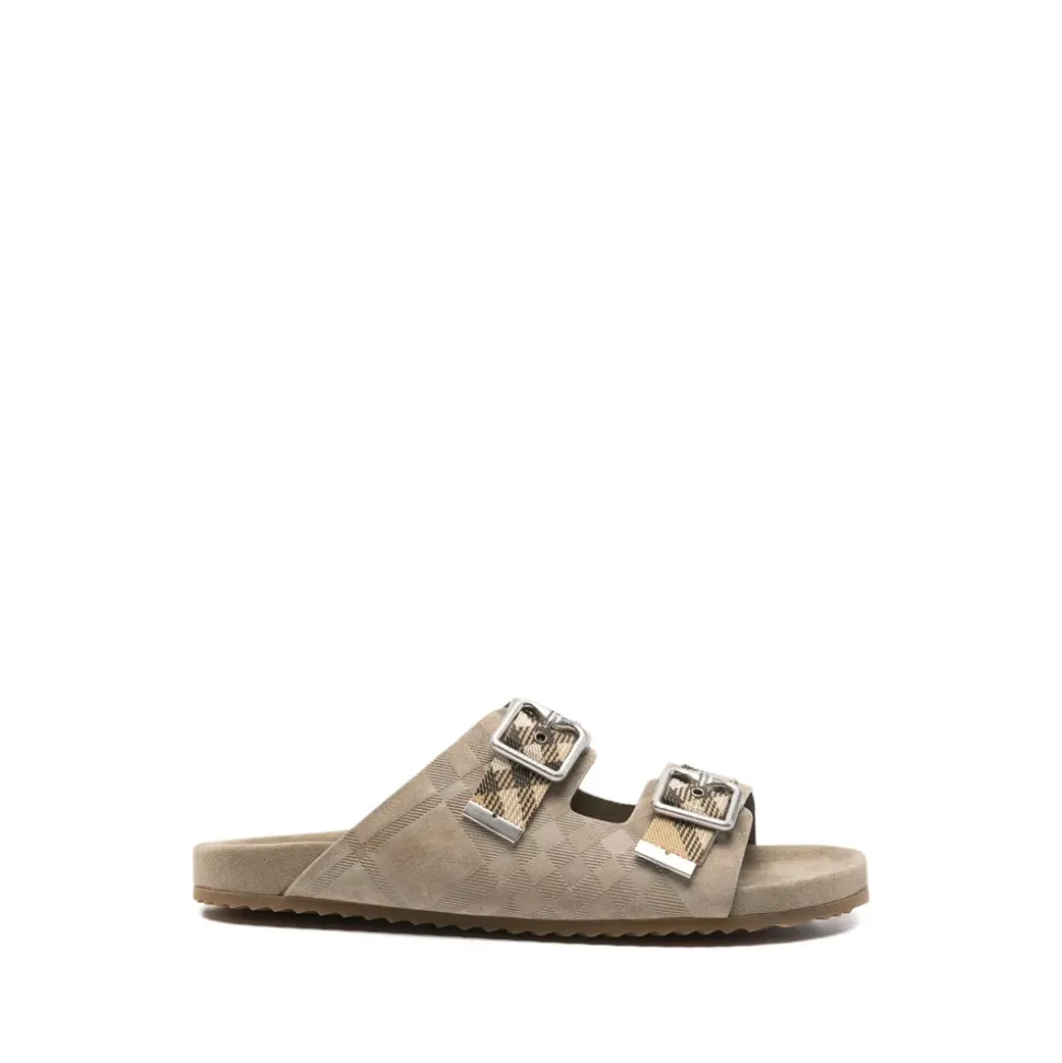 Neutrals Buckle Straps Flat Sole