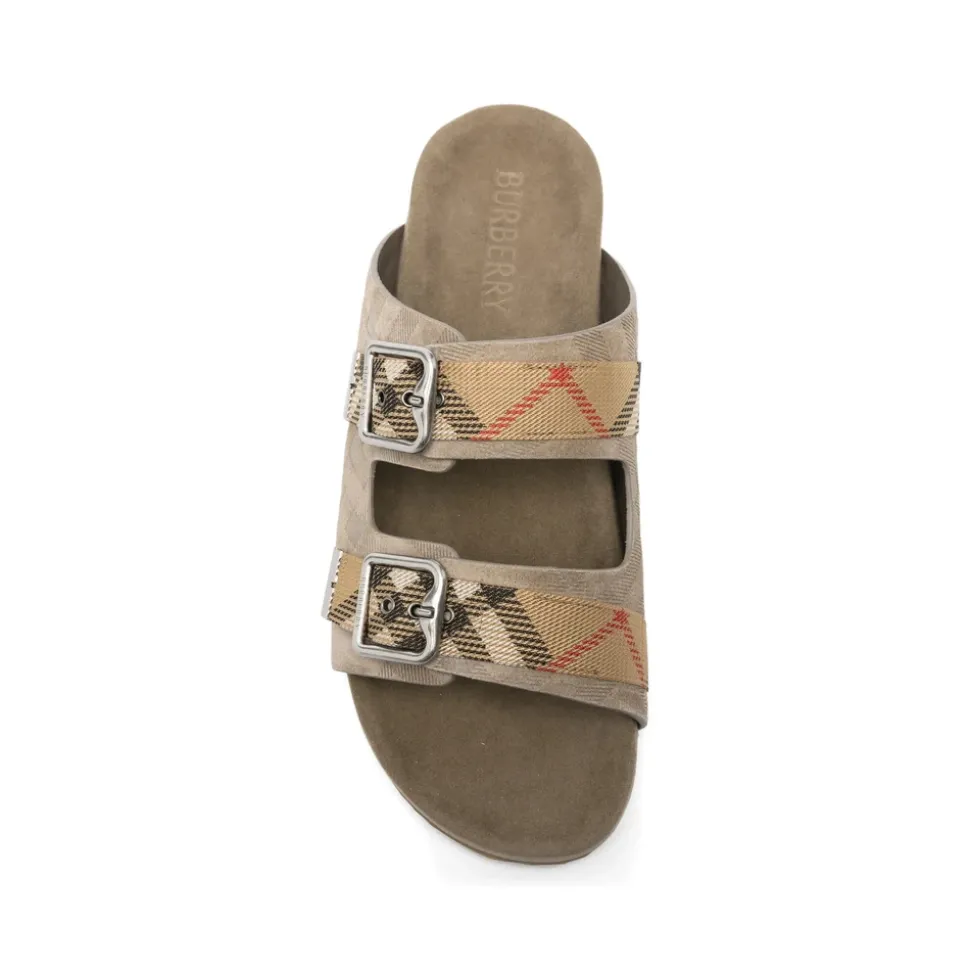 Neutrals Buckle Straps Flat Sole