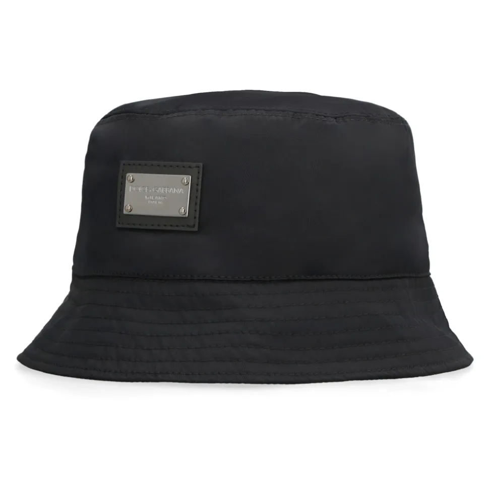 Nylon Bucket Hat with Branded Plate