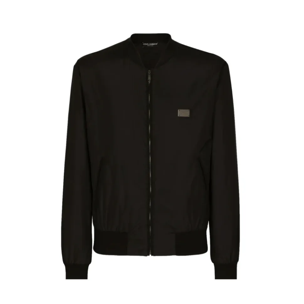 Nylon Jacket With Branded Tag