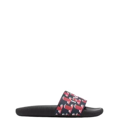 Open-toe Monogrammed Slides