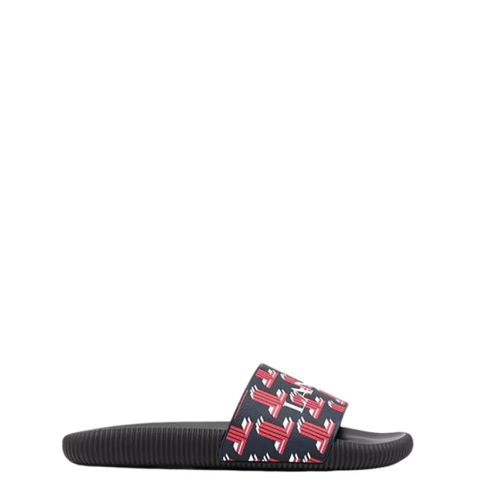 Open-toe Monogrammed Slides