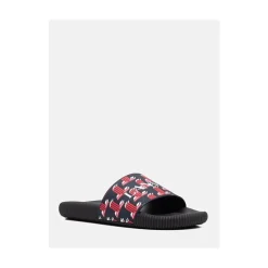 Open-toe Monogrammed Slides