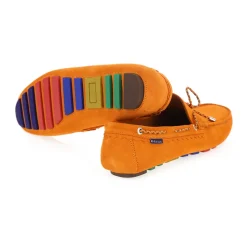 Orange Suede Classic Moccasin Shoes