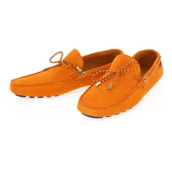 Orange Suede Classic Moccasin Shoes