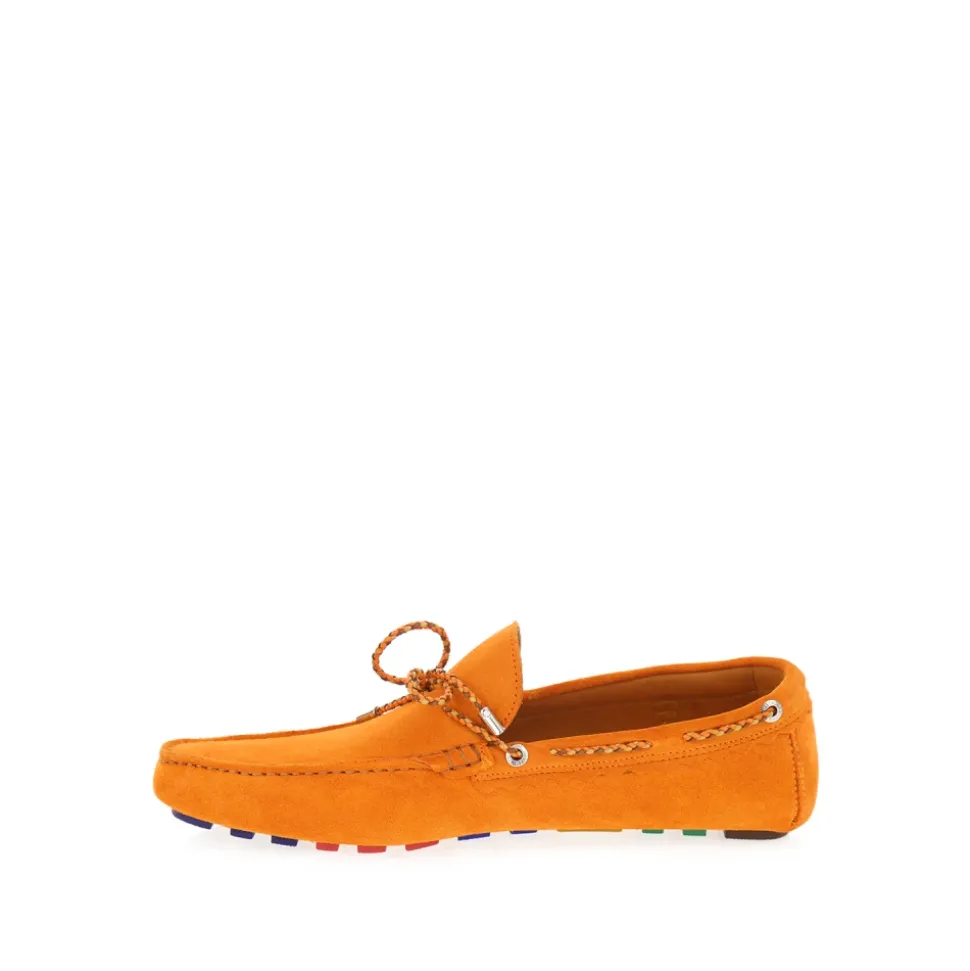 Orange Suede Classic Moccasin Shoes