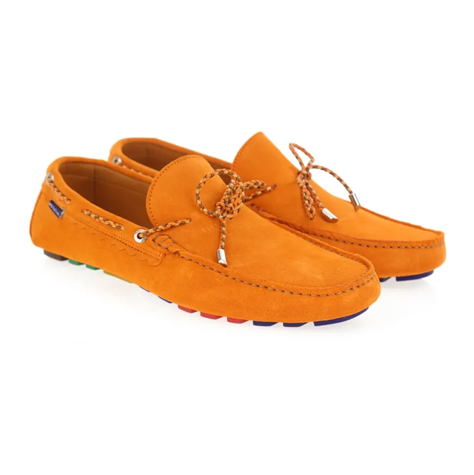 Orange Suede Classic Moccasin Shoes