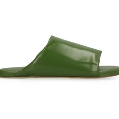 Padded Leather Mules Round Toeline