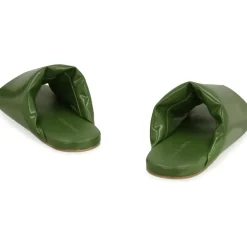 Padded Leather Mules Round Toeline