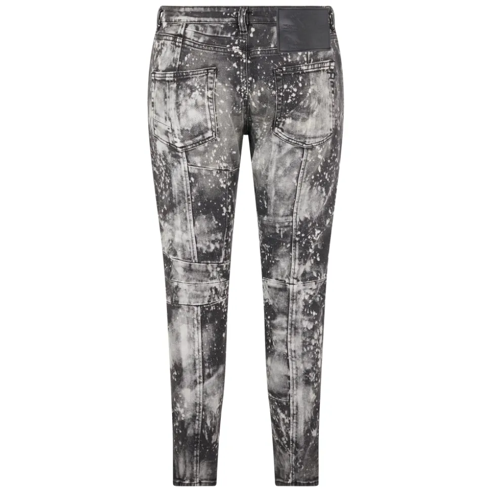 Paint Effect Skinny Fit Denim Pants