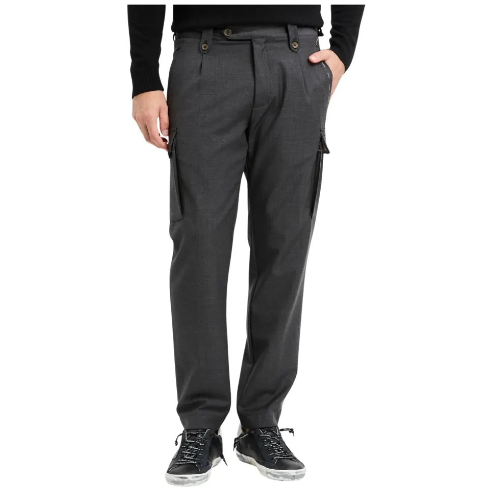 Pantalone cargo sartoriale in misto lana
