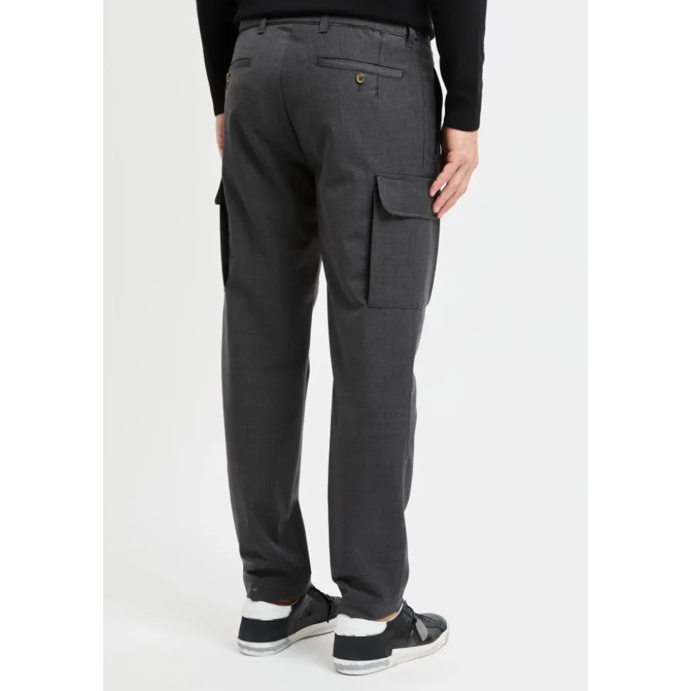 Pantalone cargo sartoriale in misto lana