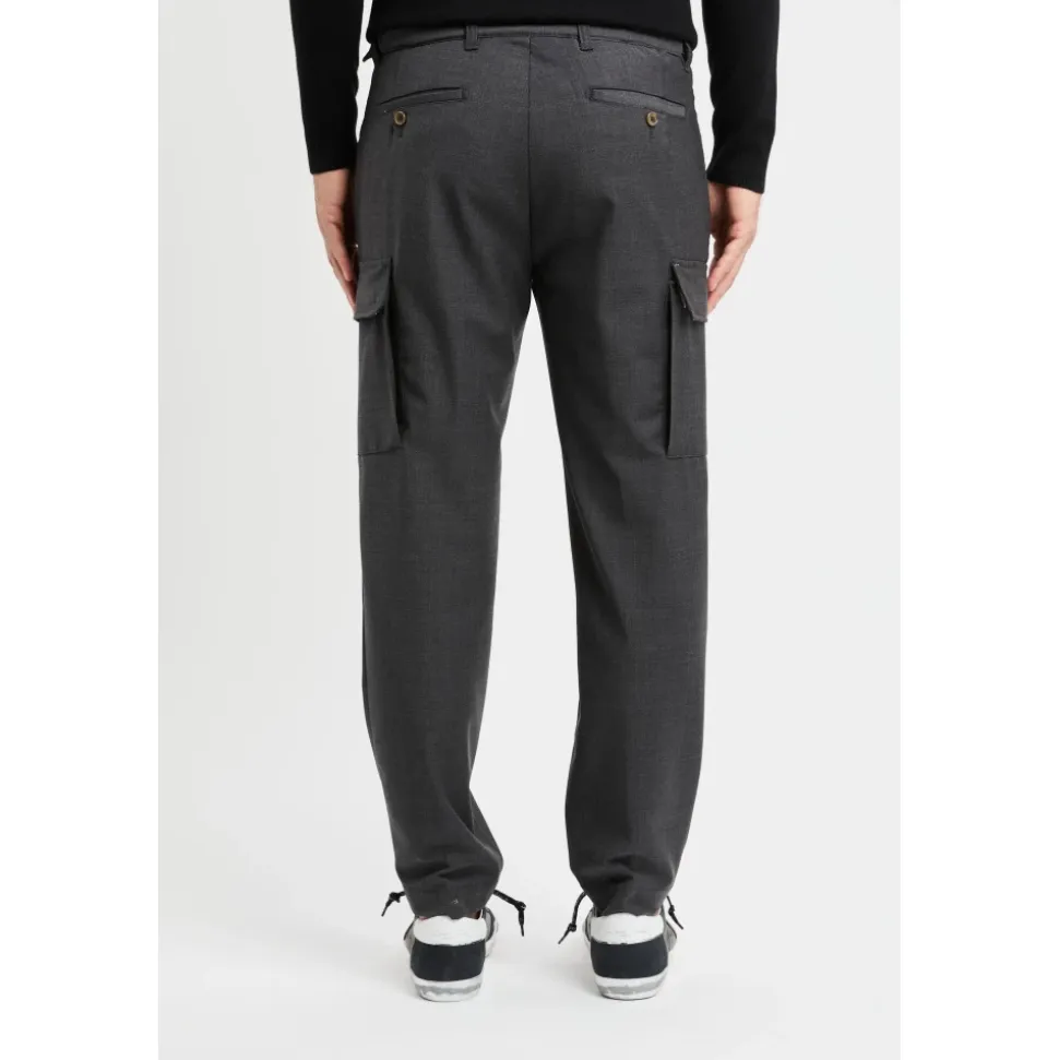Pantalone cargo sartoriale in misto lana
