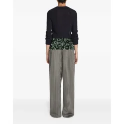 Pantaloni a vita alta ricamati