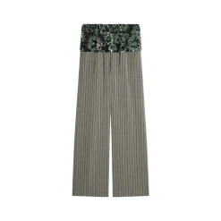 Pantaloni a vita alta ricamati