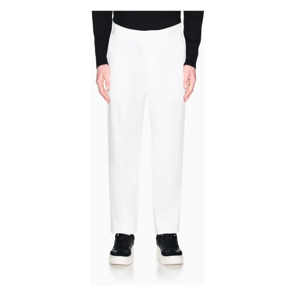 Pantaloni Classici in Twill di Cotone Comfort