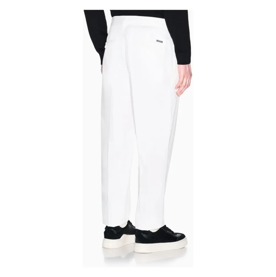 Pantaloni Classici in Twill di Cotone Comfort