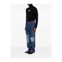 Patchwork Straight Jeans