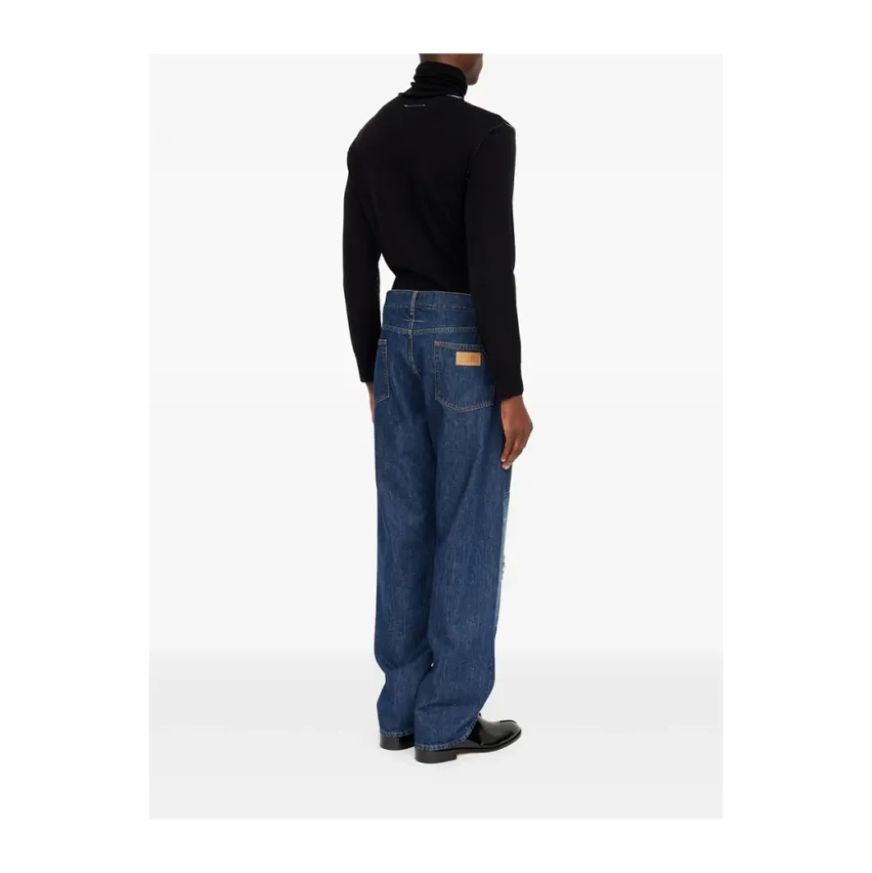 Patchwork Straight Jeans