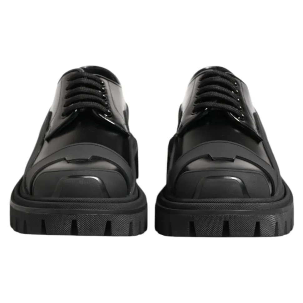 Patent Leather Trekking Derby Shoes